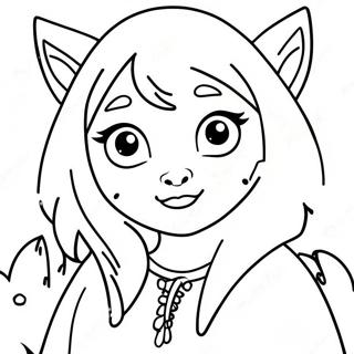 Wolf Pretty Girl Gacha Life Coloring Pages