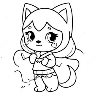 Cute Wolf Girl Gacha Life Coloring Page 60297-50059