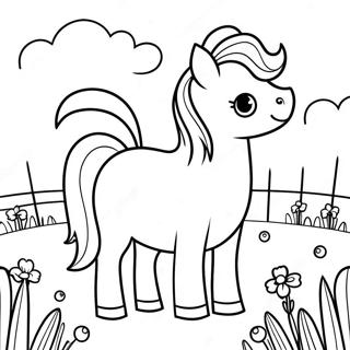 Cute Shetland Pony In A Meadow Coloring Page 60337-50064