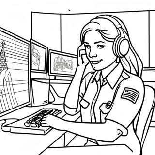 911 Dispatcher Coloring Pages