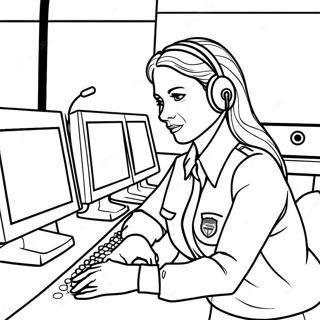 911 Dispatcher Coloring Page 60346-50066