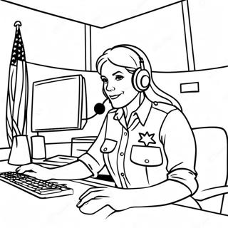 911 Dispatcher Coloring Page 60346-50067