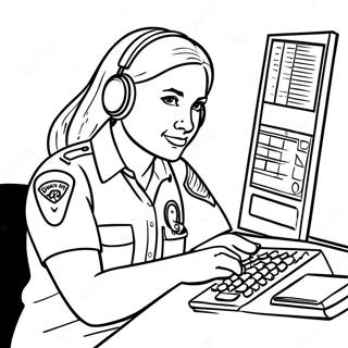 Busy 911 Dispatcher At Work Coloring Page 60347-50070