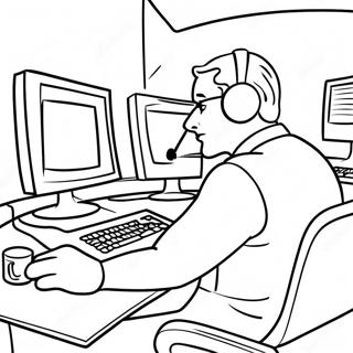 Busy 911 Dispatcher At Work Coloring Page 60347-50072