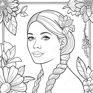 Sophia Ferguson With Flowers Coloring Page 60367-50085