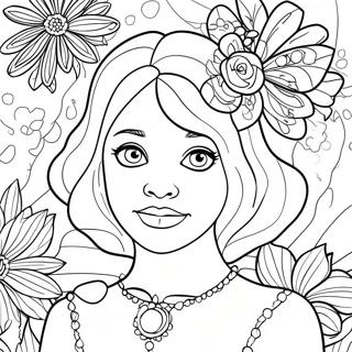 Sophia Ferguson With Flowers Coloring Page 60367-50087