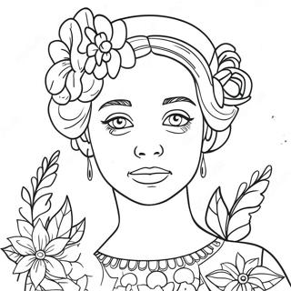 Sophia Ferguson With Flowers Coloring Page 60367-50088