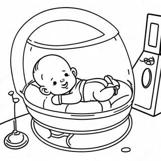 Nicu Baby In Incubator Coloring Page 60396-50106