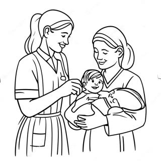 Nicu Nurses Caring For Babies Coloring Page 60397-50114