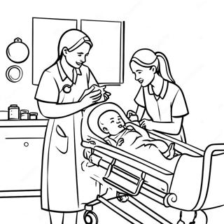 Nicu Nurses Caring For Babies Coloring Page 60397-50115