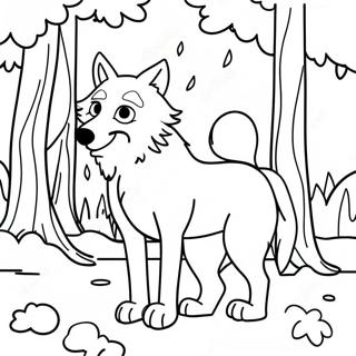 Big Bad Wolf In The Forest Coloring Page 60407-50121