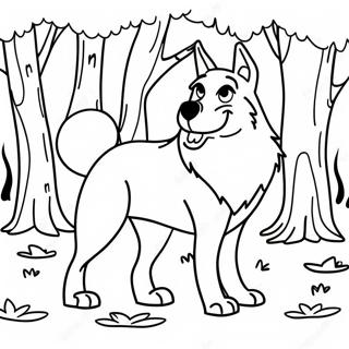 Big Bad Wolf In The Forest Coloring Page 60407-50122