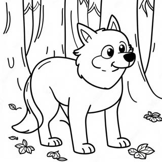 Big Bad Wolf In The Forest Coloring Page 60407-50123