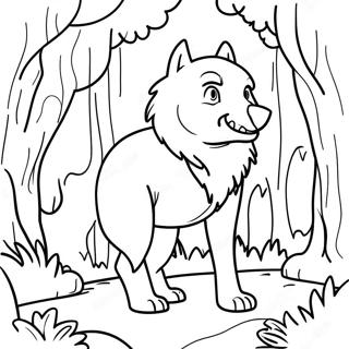 Big Bad Wolf In The Forest Coloring Page 60407-50124