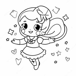 Sparkling Magical Girl In Action Coloring Page 60417-50129