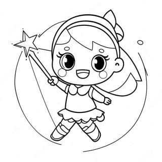 Sparkling Magical Girl In Action Coloring Page 60417-50130