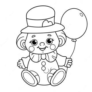 Adorable Precious Moments Clown With Balloon Coloring Page 60427-50126