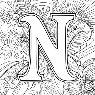 Letter N Coloring Page 6044-4826