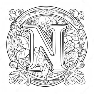 Letter N Coloring Page 6044-4828