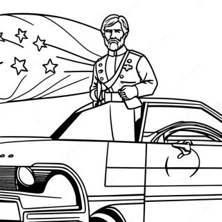 General Lee With Confederate Flag Coloring Page 60457-50166