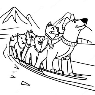 Sled Dog Team Racing Downhill Coloring Page 60496-50190