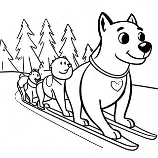 Sled Dog Team Racing Downhill Coloring Page 60496-50191