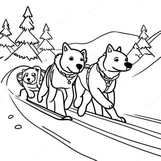 Sled Dog Team Racing Downhill Coloring Page 60496-50192