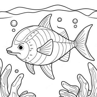 Helicoprion Swimming In The Ocean Coloring Page 60527-50213