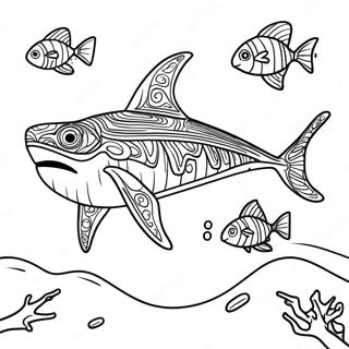 Helicoprion Swimming In The Ocean Coloring Page 60527-50214