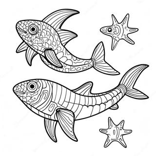 Helicoprion Swimming In The Ocean Coloring Page 60527-50215