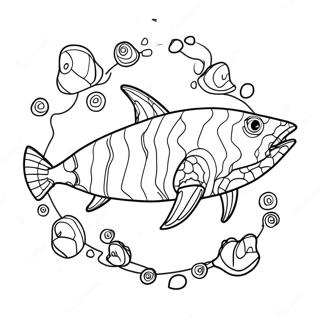 Helicoprion Swimming In The Ocean Coloring Page 60527-50216