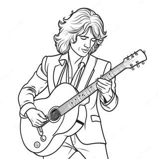 Jimmy Page Playing Guitar Coloring Page 60537-50222