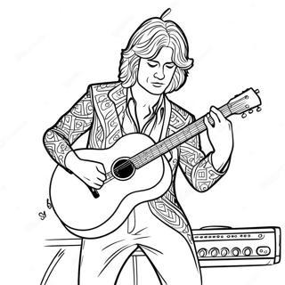 Jimmy Page Playing Guitar Coloring Page 60537-50224