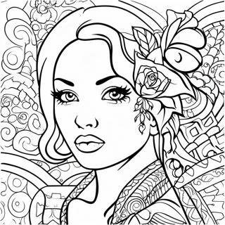 Bad Girl Female Tattoo Coloring Page 6054-4835