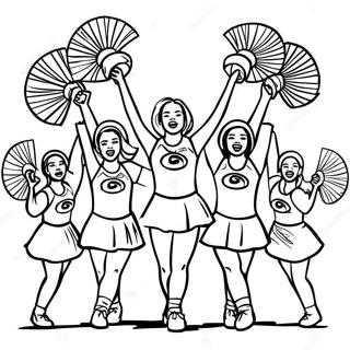 Penn State Cheerleaders In Action Coloring Page 60597-50269