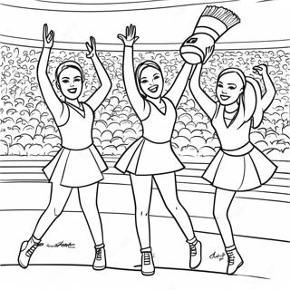 Penn State Cheerleaders In Action Coloring Page 60597-50271