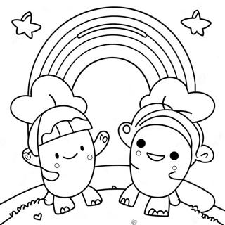 Cheerful Rainbow Friends Orange Coloring Page 60627-50295