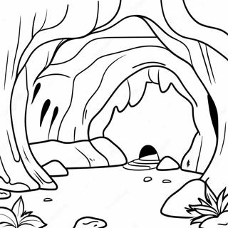 Mysterious Cave With Treasure Coloring Page 60637-50302