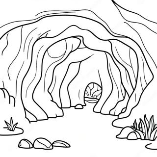 Mysterious Cave With Treasure Coloring Page 60637-50304