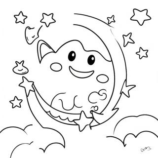 Whimsical Moon And Stars Coloring Page 60647-50311