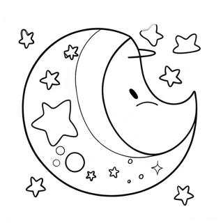 Whimsical Moon And Stars Coloring Page 60647-50312