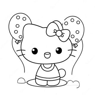 Hello Kitty With Balloons Coloring Page 6065-4848