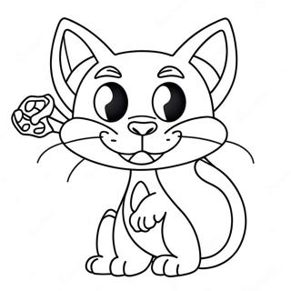 Scary Siren Head With Cartoon Cat Coloring Page 60667-50327