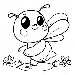 Cute Bee Collecting Honey Coloring Page 60677-50333