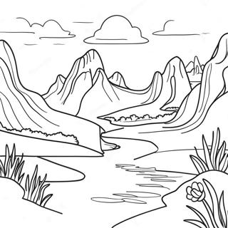 Sublime Fantasy Landscape Coloring Page 60727-50370