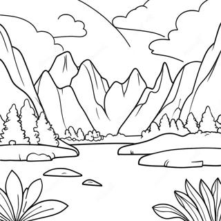 Sublime Fantasy Landscape Coloring Page 60727-50371