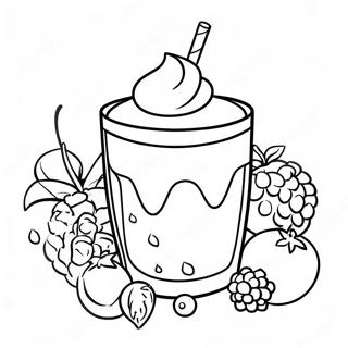 Fruity Yogurt Parfait Coloring Page 60757-50394