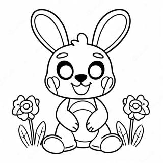 Cute Spring Bonnie With Flowers Coloring Page 6075-4853