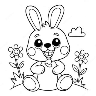 Cute Spring Bonnie With Flowers Coloring Page 6075-4855