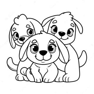 Adorable Pound Puppies Playing Together Coloring Page 60787-50421